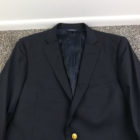 2020 Brooks Brothers Blazer Special Selection Wool Gold Button Blue 42R Regent - Picture 2 of 14